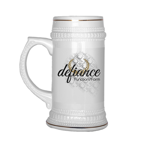 White Defiance Beer Stein