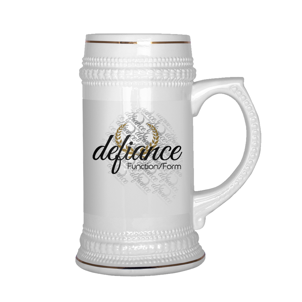 White Defiance Beer Stein